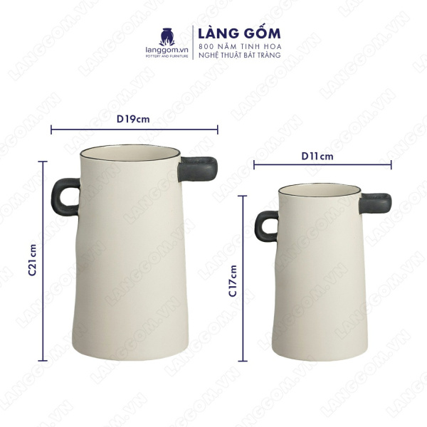 Lọ hoa Men mát có tai