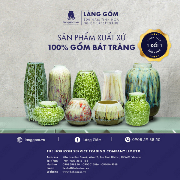 Lọ hoa Men chảy dạng chum