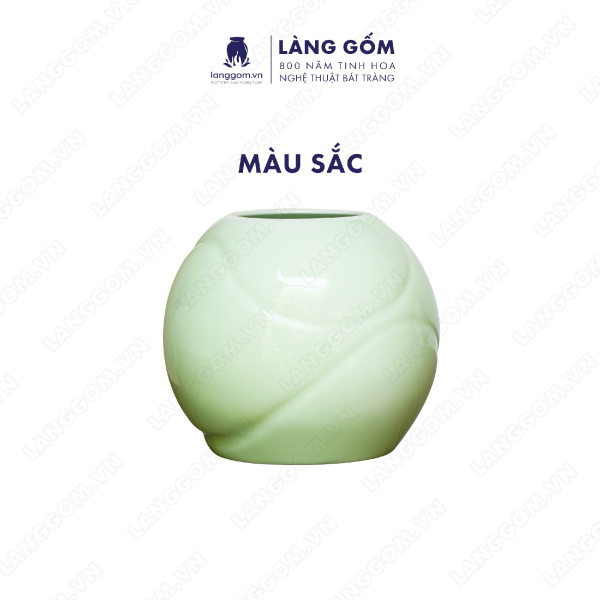 Lọ hoa Men ngọc vò tròn sóng