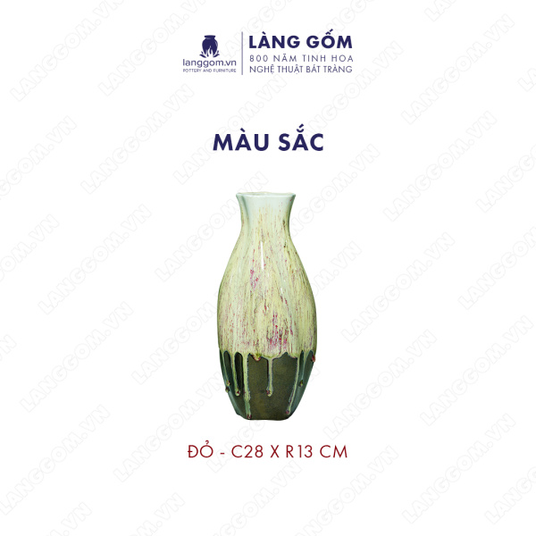 Lọ hoa Men chảy dáng xoắn lượn to