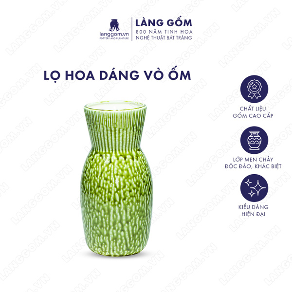 Lọ hoa Men chảy dáng vò ốm