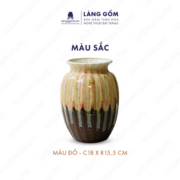 Lọ hoa Men chảy múi đều miệng xòe