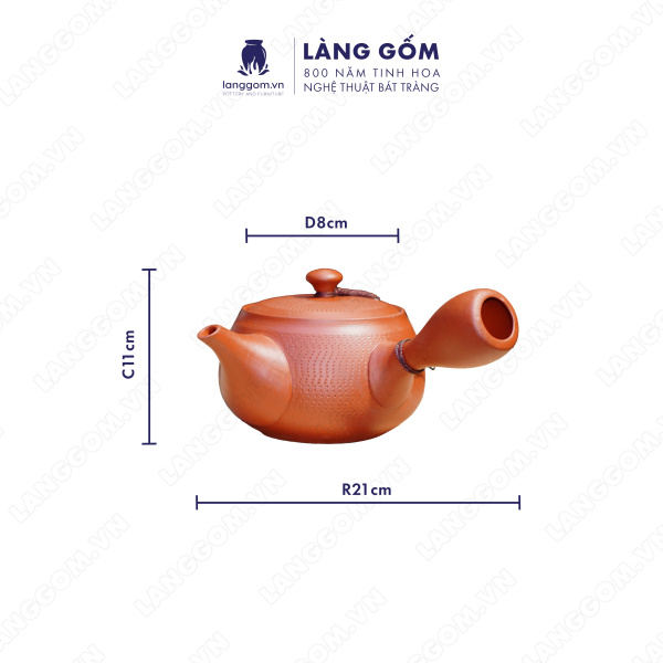 Bộ ấm chén Men mộc chuôi ganh