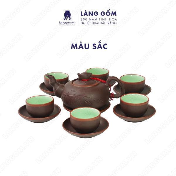 Bộ ấm chén Men mộc trúc đào