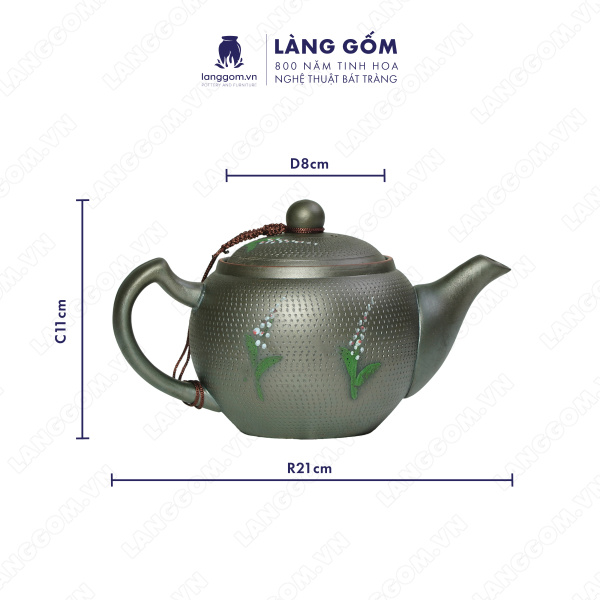 Bộ ấm chén Men mộc hoa oải hương