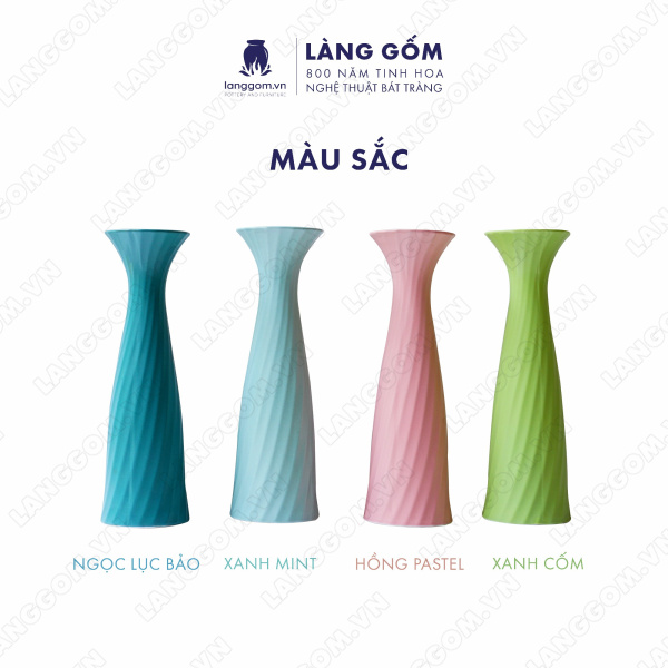 Lọ hoa Men mát khăn vặn