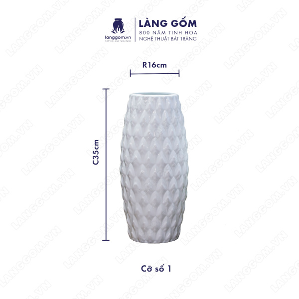 Lọ hoa Men trắng bom mũi tên