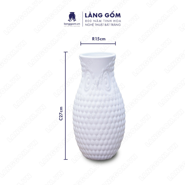 Lọ hoa Men trắng cú cao
