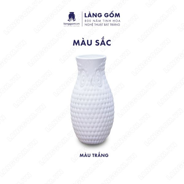 Lọ hoa Men trắng cú cao