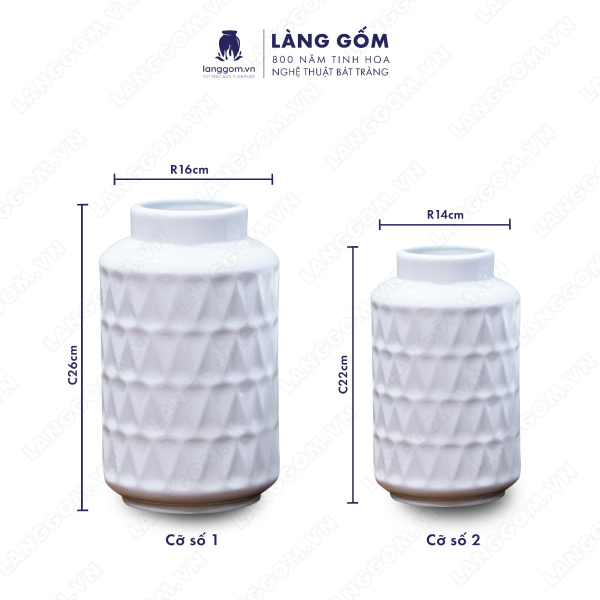 Lọ hoa Men trắng đèn lồng