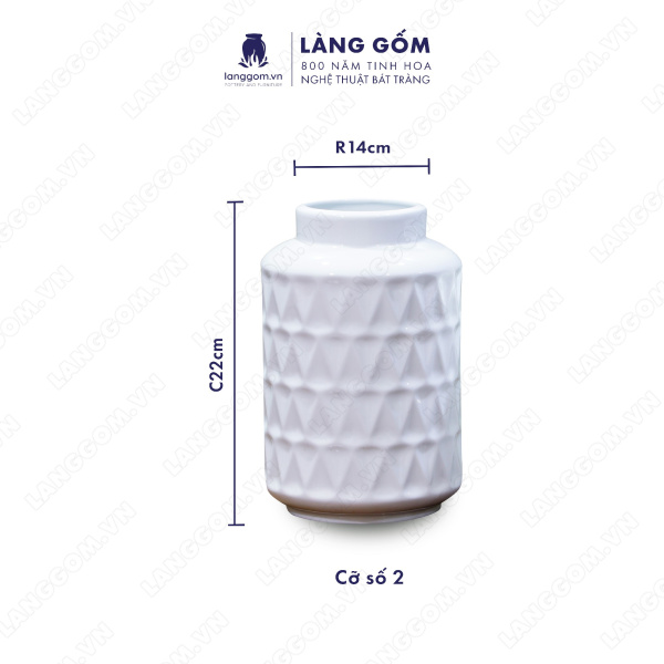 Lọ hoa Men trắng đèn lồng