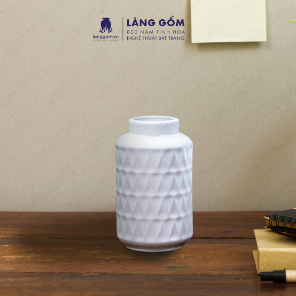 Lọ hoa Men trắng đèn lồng