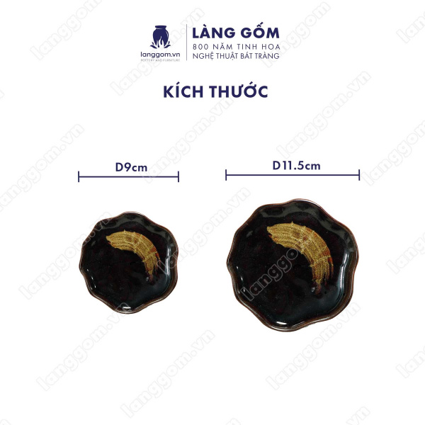 Bộ ấm chén Men hỏa biến giỏ cá - Gốm sứ Bát Tràng