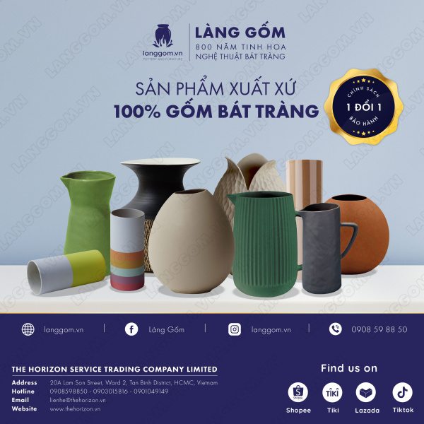 Lọ hoa Men mát dạng pháo